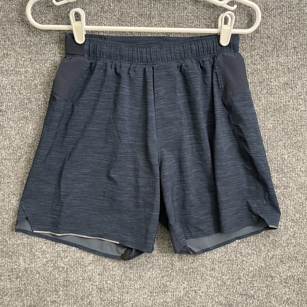 Lululemon Surge Lined Running Shorts Men's Sz S Blue Space Dye Heathered 6"